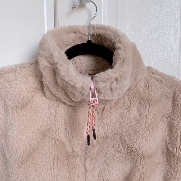 Faux fur beige/light pink Teddy jacket - Picture 2 of 9